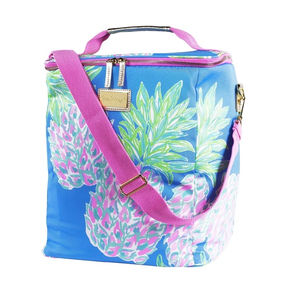 Lilly Pulitzer Insulated Wine Carrier Soft Cooler Double Zipper Swizzle Out - Picture 1 of 2